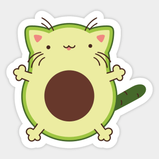 Happy avocado cat Sticker